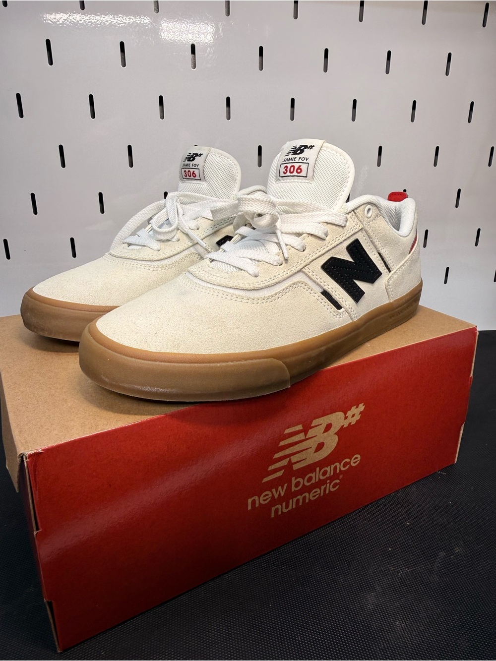 New Balance Numeric 306 Men’s White and Gum Skate Sneakers
